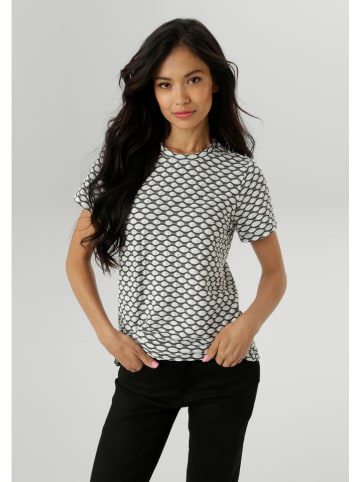 Aniston Shirt antraciet/wit