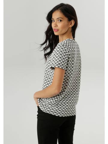 Aniston Shirt in Anthrazit/ Weiß