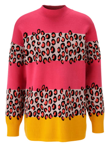 Aniston Sweter w kolorze różowo-żółtym