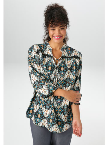 Aniston Blouse zwart/crème/blauw