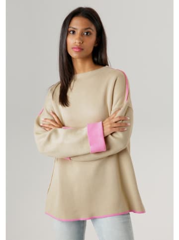 Aniston Sweter w kolorze beżowym