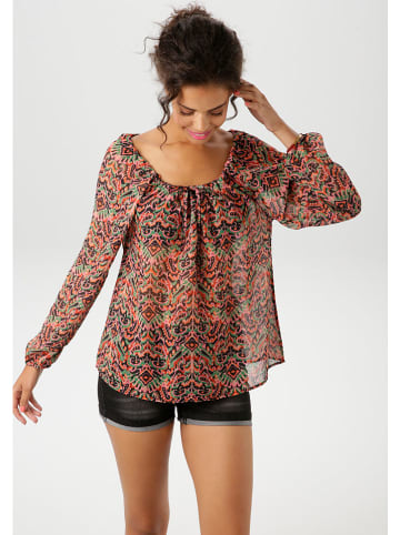 Aniston Bluse in Rosa/ Mint/ Schwarz