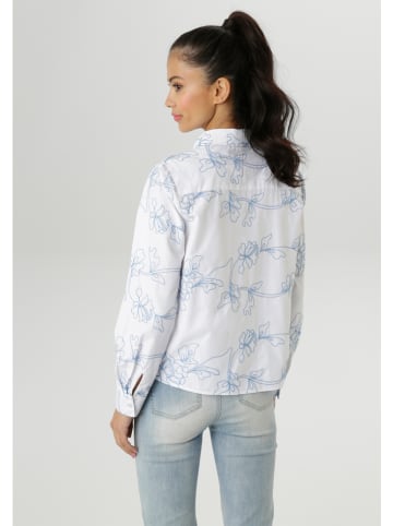 Aniston Bluse in Weiß/ Hellblau
