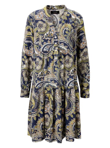 Aniston Kleid in Dunkelblau/ Gelb