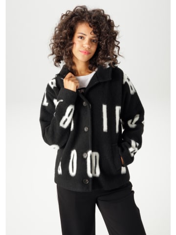 Aniston Übergangsjacke in Schwarz/ Weiß