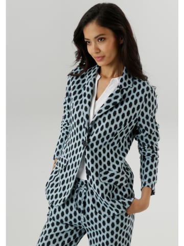 Aniston Blazer in Türkis/ Schwarz
