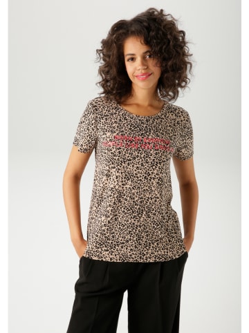 Aniston Shirt in Beige/ Schwarz