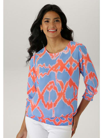 Aniston Blouse lichtblauw/abrikooskleurig