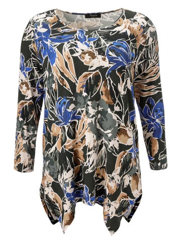 Aniston Bluse in Anthrazit/ Beige/ Blau