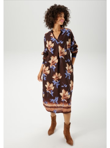 Aniston Jurk donkerbruin/camel