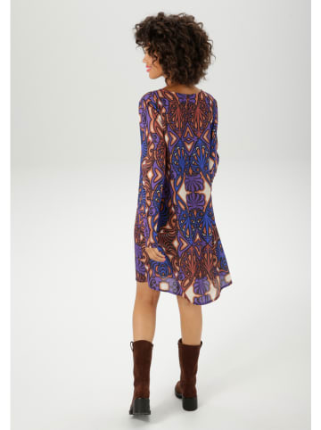 Aniston Kleid in Blau/ Lila/ Hellbraun