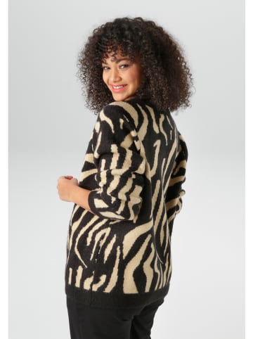 Aniston Cardigan in Schwarz/ Beige