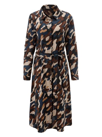 Aniston Jurk donkerbruin/donkerblauw/beige