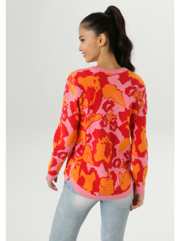 Aniston Sweter w kolorze czerwono-jasnoróżowo-pomarańczowym