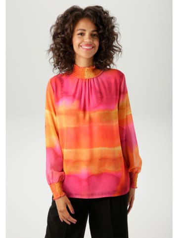 Aniston Blouse roze/mosterdgeel