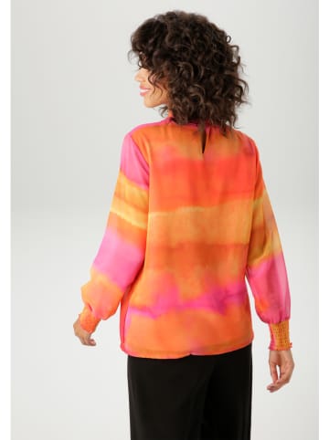 Aniston Bluse in Pink/ Senf