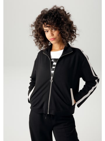 Aniston Sweatjacke in Schwarz
