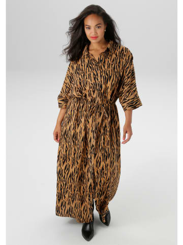 Aniston Jurk camel/zwart