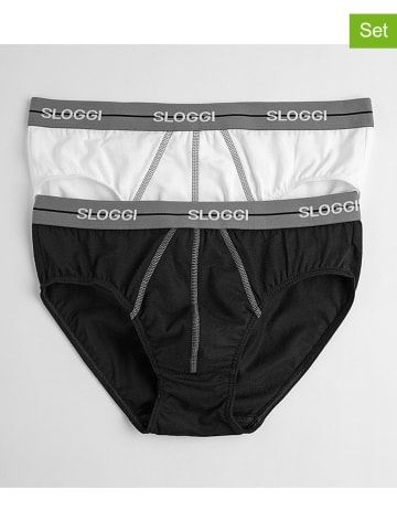 Sloggi Slipy (2 pary) w kolorze czarnym i białym