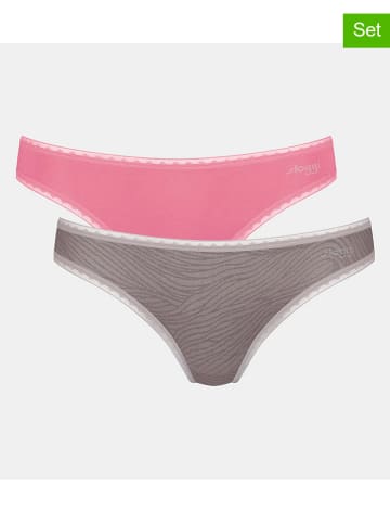 Sloggi 2er-Set: Slips in Rosa/ Grau