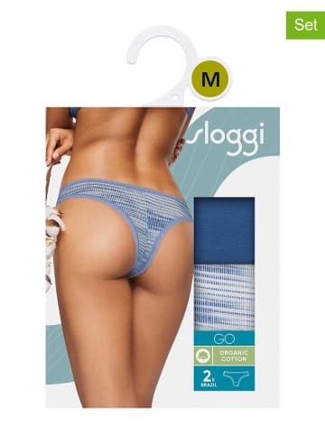 Sloggi 2er-Set: Strings in Hellblau/ Dunkelblau
