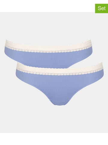 Sloggi Stringi (2 pary) w kolorze błękitnym