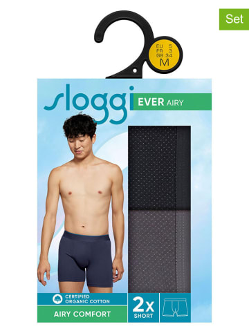 Sloggi 2er-Set: Boxershorts "Ever" in Schwarz/ Grau
