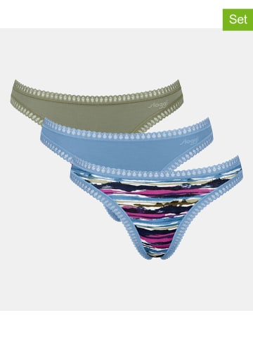 Sloggi 3-delige set: slips lichtblauw/groen/meerkleurig