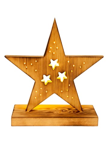 näve Lampa dekoracyjna LED w kolorze brązowym - wys. 29 cm