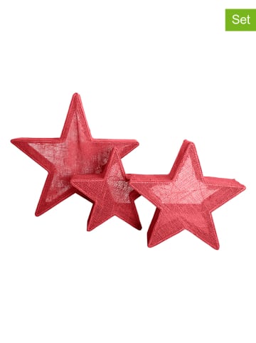 näve 3-delige set: decoratieve ledlampen "Kerststerren" rood