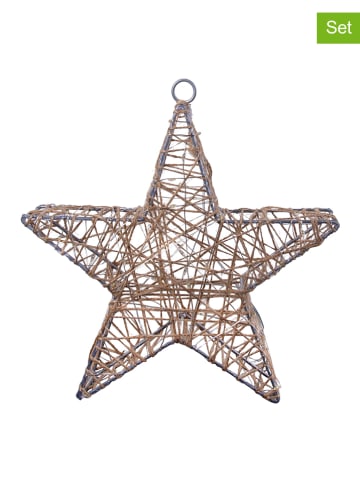 näve 2-delige set: decoratieve ledlampen goudkleurig/zilverkleurig - Ø 25 cm