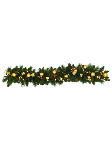 näve LED-Weihnachtsranke "Noel" in Grün/ Gold - (L)120 cm