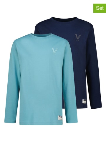 Vingino 2er-Set: Longsleeves in Hellblau/ Dunkelblau