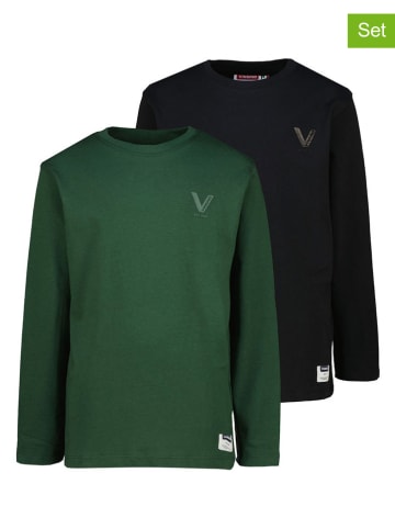 Vingino 2er-Set: Longsleeves in Schwarz/ Grün