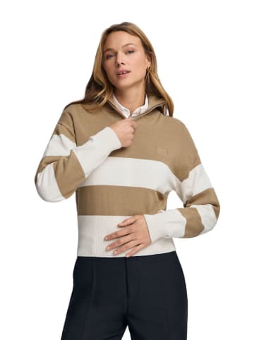 Polo Club Pullover in Hellbraun/ Creme