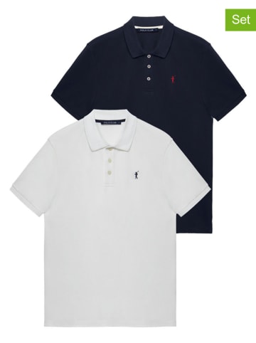 Polo Club 2-delige set: poloshirts donkerblauw/wit