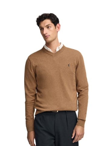 Polo Club Sweter w kolorze jasnobrązowym