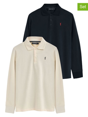 Polo Club 2er-Set: Pololongsleeves in Dunkelblau/ Beige