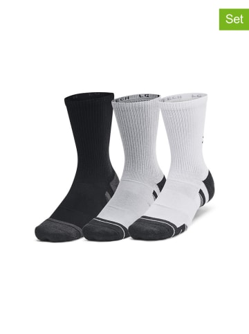 Under Armour Skarpety funkcyjne (3 pary) w kolorze biało-szaro-czarnym