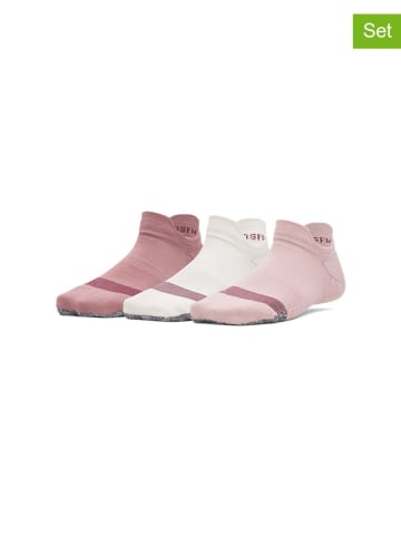 Under Armour Skarpety funkcyjne (3 pary) w kolorze jasnoróżowo-różowo-białym