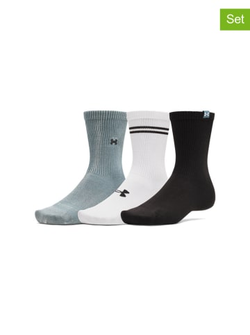 Under Armour 3er-Set: Funktionssocken in Hellblau/ Weiß/ Schwarz