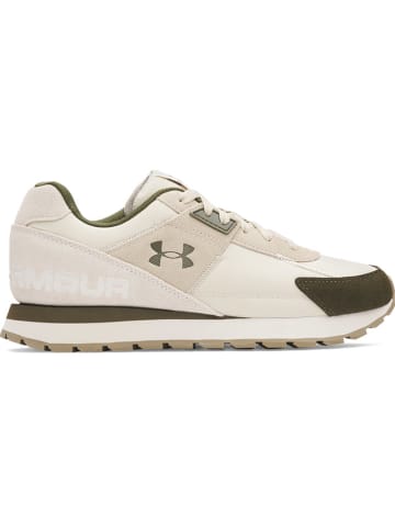 Under Armour Leder-Laufschuhe in Beige/ Khaki