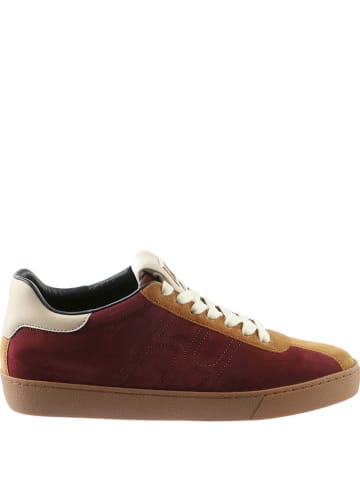 Högl Leder-Sneakers in Rot/ Hellbraun