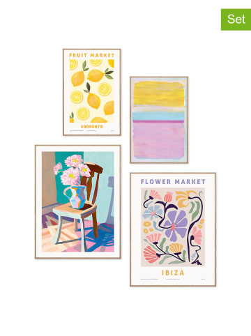 Orangewallz 4er-Set: Gerahmte Kunstdrucke "Artist Set"