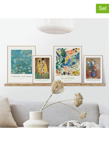 Orangewallz 4er-Set: Gerahmte Kunstdrucke