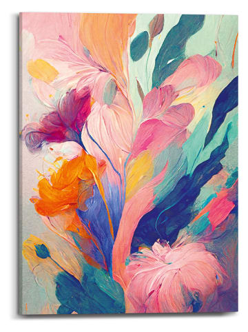 Orangewallz Kunstdruk op canvas "Colourful Painted Flowers II" - (B)50 x (H)70 cm