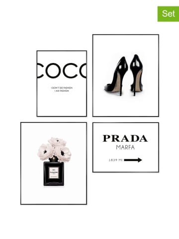 Orangewallz 4-delige set: ingelijste kunstdrukken "Luxury Beauty Set"