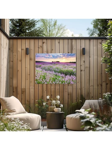 Orangewallz Outdoor-Kunstdruck "Sunset Lavender Field"