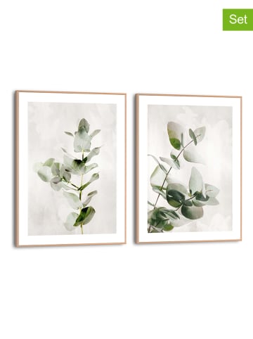 Orangewallz 2-delige set: ingelijste kunstdruk "Euca" - (B)30 x (H)40 cm