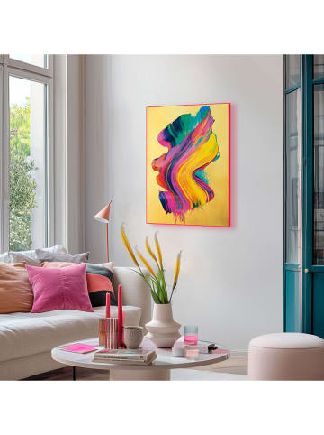 Orangewallz Ingelijste kunstdruk "Fluo Abstract Gold I"